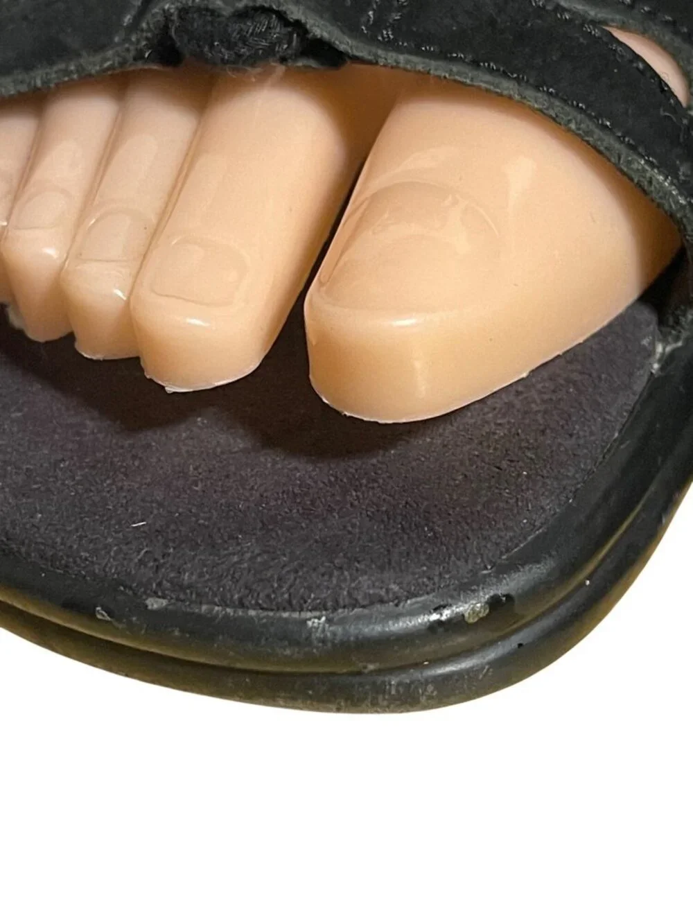 Cobbie Cuddlers Lace Up Ultra Massage Black Suede Leather Sandals Womens 8.5W